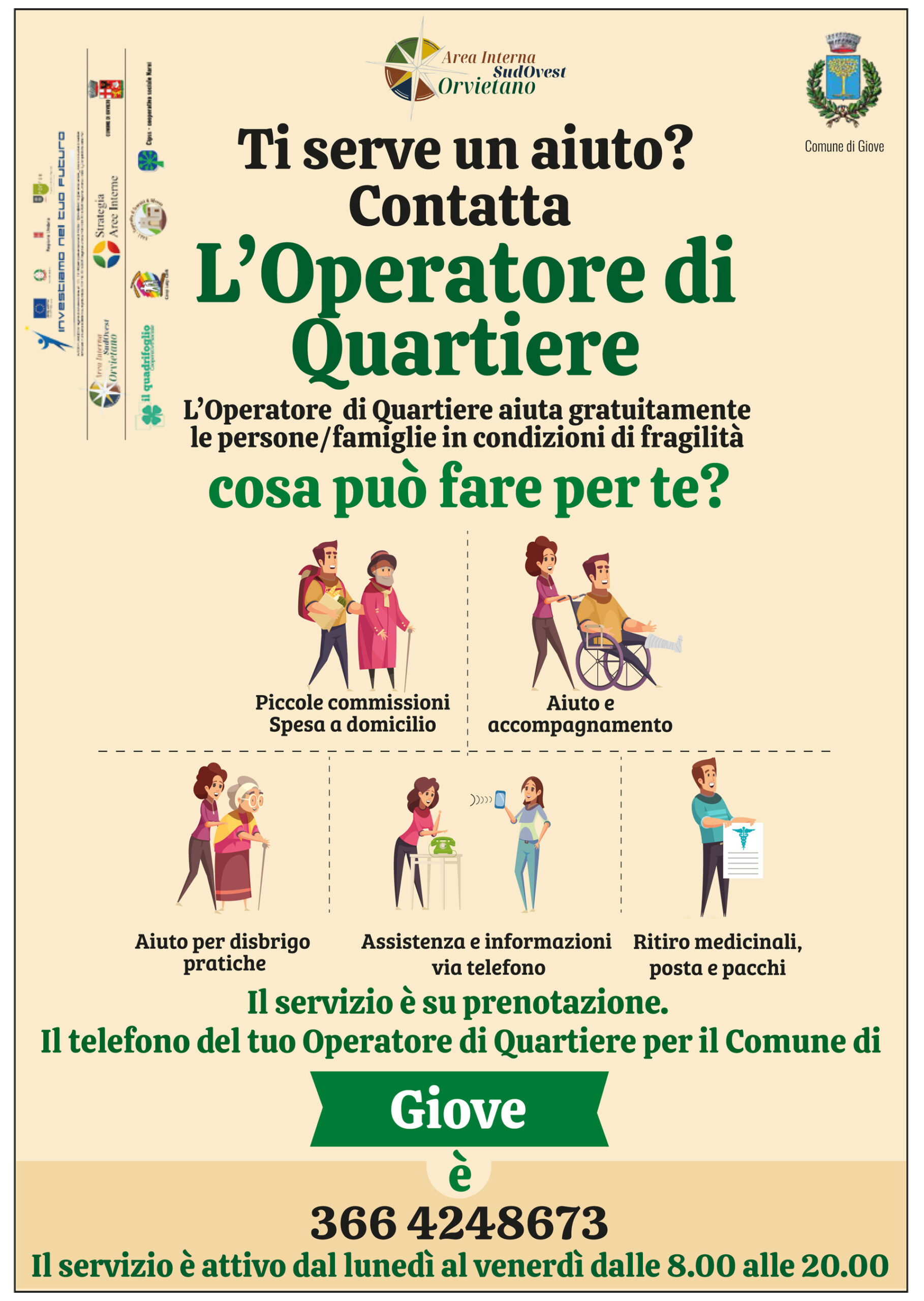 Cipss e ATI cooperative sociali Area Interna Sud Ovest Orvietano: avvio del Servizio di “Operatore Sociale di Quartiere”