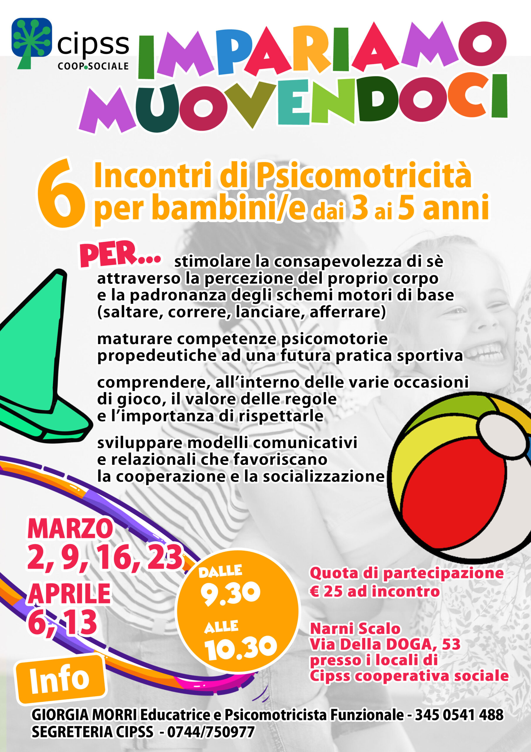 IMPARIAMO MUOVENDOCI – incontri di psicomotricità per bambini e bambine dai 3 ai 5 anni