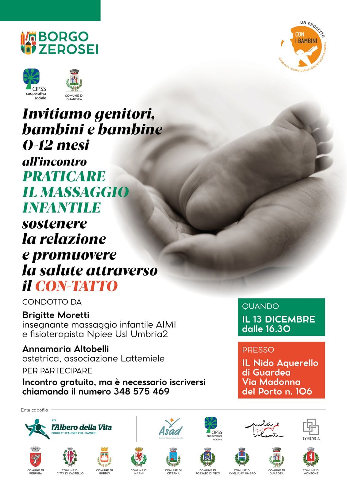 Praticare il massaggio infantile: incontro tematico “Borgo ZeroSei” al Nido Acquerello di Guardea