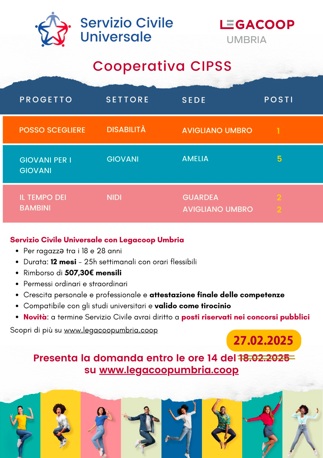 Prorogata al 27/02 la scadenza per la domanda SCU